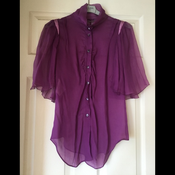 Prada purple silk blouse top Italy - Picture 1 of 11